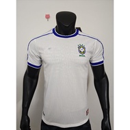 High Quality 2627 1998 white Brazil  player Football  Jersey S-2XL