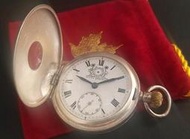 THE BAHADUR 純銀古董懷錶/1914年瑞士 MOERIS品牌生產/機械上鍊錶