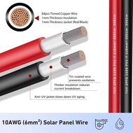Solar Extension Cable 30 Ft 10AWG (6mm²) Solar Power Cable Wire Male Female Connectors Gauge 30' 30A