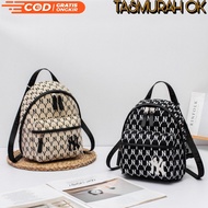PROMO - TAS RANSEL BACKPACK MINI WANITA KANVAS BRANDED MONOGRAM KOREA IMPORT