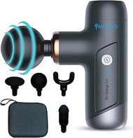 MOVAO Mini Massage Gun: Pocket-Sized Deep Tissue Massager with Carry Case, Quiet &amp; Compact, Handheld &amp; Travel-Friendly, Ideal for Athletes &amp; Office Gifts, Attachments Included.