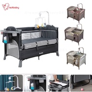 Baby Cot Multifunctional 2 Layer Portable Infant Playpen Travel Crib Baby Bed Playpen with Travel Bag and Mattress