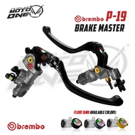 break lever mio i 125 ✷MOTO ONE BREMBO BRAKE MASTER CLUTCH P19 SET LEFT / RIGHT WITH 1 CAP FLUID TAN