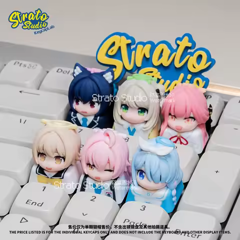 Strato Studio Blue Archive Cartoon Anime Character Resin Keycaps Individual Replaceable For Mechanic