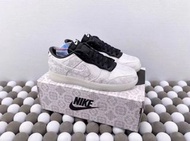 ⚡Fragment Design x CLOT X Nike Dunk Low 白絲綢 三方聯名 潮流復古板鞋 男女同款 白色⚡