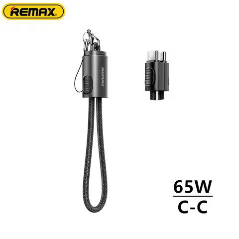 REMAX 65W Zinc Alloy Hanging Rope Braided Data Cable Type-c To Type-c PD65W High Power Fast Charge U