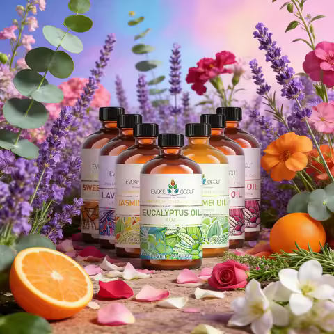 EVOKE OCCU Nature Plant Essential Oil Lavender Clove Vanilla Tea Tree Mint Oil for Sleep Help Medita
