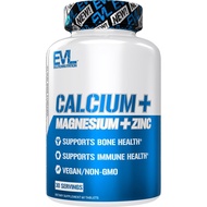Evlution Nutrition Calcium + Magnesium + Zinc - Bone + Muscle Health Support - Immune + Sleep Supple