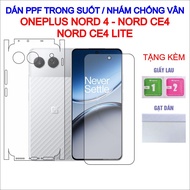 PPF stickers for Oneplus Nord 4, Nord Ce4, Nord Ce4 Lite with full back, screen