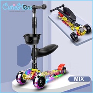 Cutiehaus Children Scooter Four Wheel Foldable Flashing Wheel Music Type 2 To 10 Years Old Scooter