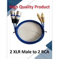 Kitani 2 XLR Male Stereo to 2 RCA Cable 1M