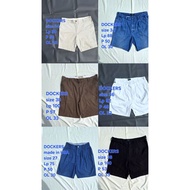 KATUN DOCKERS Short Pants Cotton Chino Denim Black White Brown Cream Navy size 27 34 36 38 jumbo