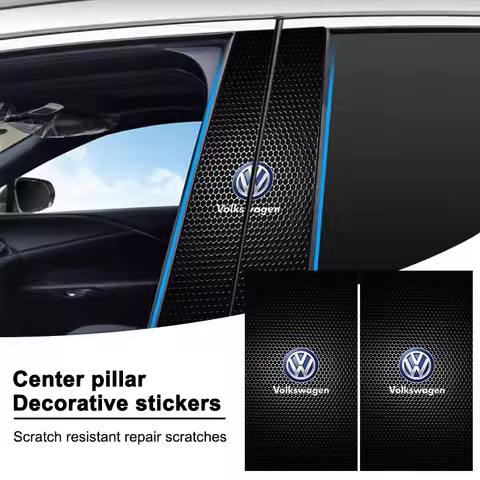 Car B-Pillar Center Column PET Decals Emblem 3D Stickers Car Styling For Volkswagen CC Golf 6 7 GTI 