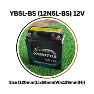 YB5L 12N5L BATTERY MOTORCYCLE BATERI MOTOR SRL 110 135LC EGO KRISS 100 MR1 CT100 CT110 SPORT BONUS
