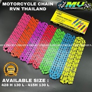 MERAH HIJAU UNGU RVN RACING CHAIN RED YELLOW GREEN ORANGE PURPLE PINK GOLD 428H 130L 415 H 130L RVN 