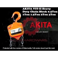AKITA VIT-II Heavy Duty Chain Block Hoist Lifting Lift 0.5Ton 1Ton 1.5Ton 2Ton 3Ton