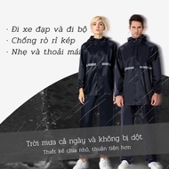 (VN) Raincoat, Motorcycle Raincoat Thick Raincoat, Blue With Reflective Stripes.