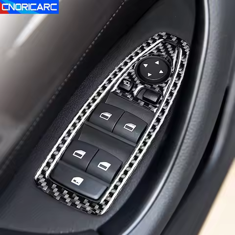 Styling Window Glass Lifting Buttons Frame Decoration Cover Trim For BMW X1 X2 F48 2016-2022 Carbon 