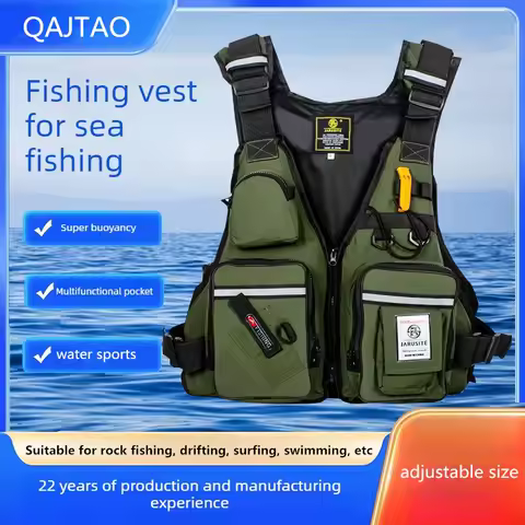 QAJTAO Adult boat rock fishing, vest fishing, sea fishing, outdoor fishing, surfing, swimming, sea f