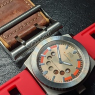 jam tangan rare marc ecko 60 rpm always running watch unik dial case stainless Steel strap leather d