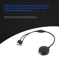 Car Bluetooth 4.0 Music Audio Adapter 3.5mm AUX USB Cable For BMW &amp; Mini Copper