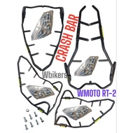 CRASH BAR ENGINE GUARD WMOTO RT-2 RT2 CRASHBAR & REFLACTOR READY STOCK GOOD QUALITY