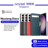 [Araree SG] Sam sung Galaxy S23 Series Mustang Diary Leather Textured Phone Case
