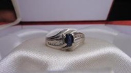 藍寶石白k戒 寶石戒指 k金戒指 鑽戒 K金鑽石戒指 二手鑽石 二手 回收 流當 寄賣 3.67g 配鑽約0.11ct 
