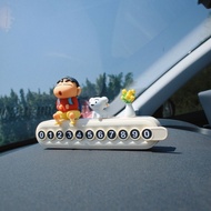 Taiwan Shipping Cute Crayon Shin-Chan Decoration Car Temporary Phone Number Plate License Parking Mo
