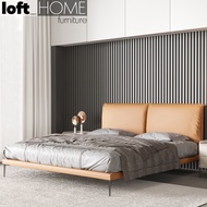 Loft Home Modern Microfiber Leather Bed DEON