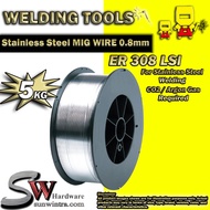 SW Hardware MIG Wire Stainless Steel Coil 0.8MM X 5KG (SUITABLE FOR ALL MIG MODEL) ER308LSI ER 308 L