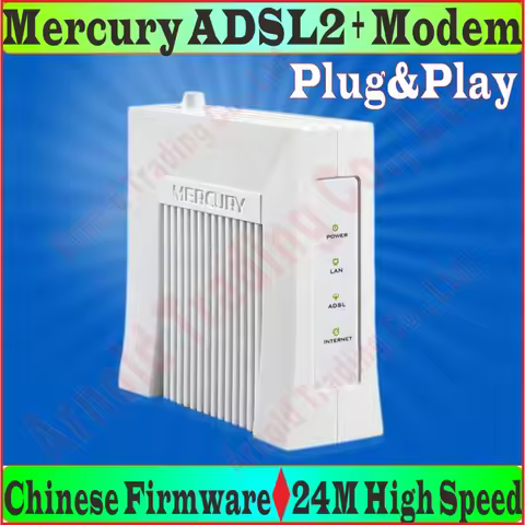 EU/AU/UK/US plug Mercury ADSL ADSL2 Modem 24M High Speed DSL Internet RJ11 RJ45 Modem ADSL 2+ with L