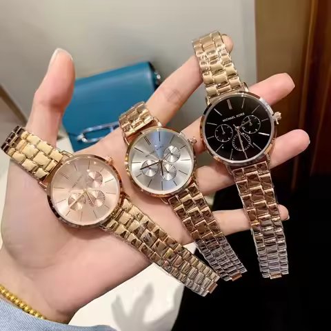 2026 Michael Kors Women Minimalist Design Wristwatch Luxury Stainless Steel Rotundity Large Dial Qua