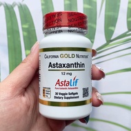 สาหร่ายแดง แอสต้าแซนธิน Astaxanthin AstaLif Pure Icelandic 12mg 30 Veggie Softgels (California Gold