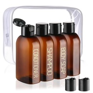 Cosywell 4 Pack 3.4 oz Preprinted Travel Bottles for Toiletries B249