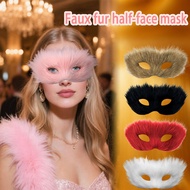 Faux Fur Fox Mask Smooth Furry Mask Fluffy Soft For  Birthday Party Masquerade Easter