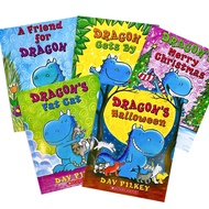 5 Books/set Scholastic Dragon By Dav Pilkey English Picture Reading Story Book Set Comic Books for Children Kids