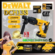 (COD และไม่ให้ออกไป) DEWALT DCH133 Hammer Drill (ในชุดประกอบด้วย: สินค้า 1 ชิ้น แท่นชาร์จ 1 ชิ้น และ