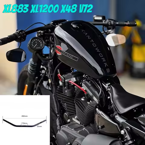 25MM Motorcycle 1'' Drag Bar for Harley Sportster XL883 XL1200 X48 V72 Superlow 883L 883 1200 48 72 