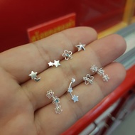 Sterling Silver Earrings Fashion Pump 92.5% Star Flower Shape
