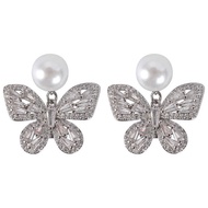 1 Pair Clip Suitable For Freeclip Earphones, Rhinestone Butterfly Teardrop Earphone Clasp, Niche Wat