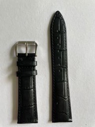 鱷魚花紋真皮錶帶 22mm黑色