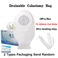 10Pcs 15-60mm One-piece System Ostomy Bag Drainable Colostomy Bag Pouch Stoma