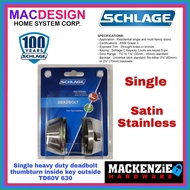 ❡ ☀ SCHLAGE DEADBOLT TD60V 630 SINGLE SATIN STAINLESS