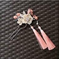 Chinese Hair Pin Pink with Tassel Hairpin Oriental China Hair Accessories Hair Accessories