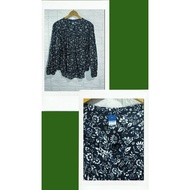 0LD NAVY. cotton blend band collar button down balloon longsleeve top preloved /plus size D