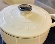 全新有盒 SMEG 24cm 琺瑯鑄鐵鍋 (奶油白) ｜全能爐灶電磁爐適用