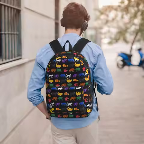 Eric Carle Animals Backpack Student BookBag Children School Bag Laptop Shoulder Bags for Men Women