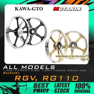 RIM KAWA-GTO/MUTAKIN SPORT RIMS 555/MTK588 1.40X17(DISC,F) 1.60X17(DRUM,R) FOR SUZUKI RG SPORT 110, RGV 120 BLACK/GOLD