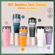 【 900ml 304 Stainless Steel Handheld Thermos Insulated Vacuum Tumbler 】Mugater Bottle with Straw Han